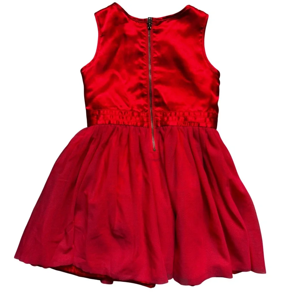 Cat & Jack Toddler Girls Red Sequin Tulle Party Dress 4T Holiday Special Events